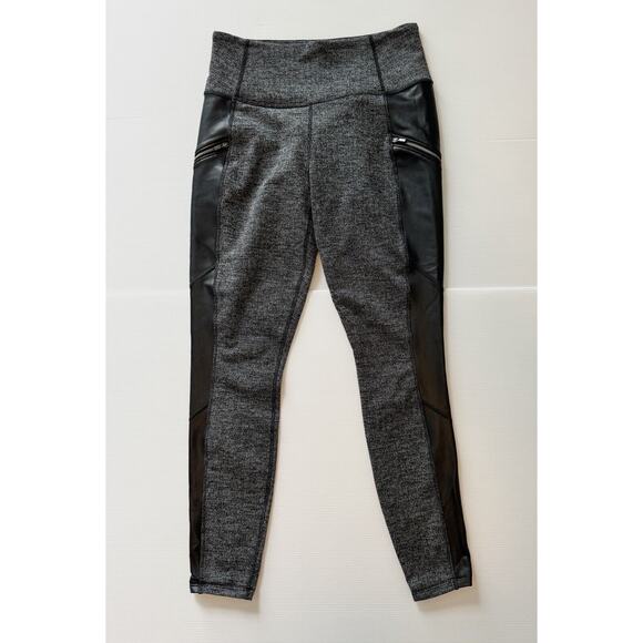 Athleta Metro Drifter Leggings Size S Luxe Herringbone Faux Leather High-Rise - Picture 3 of 11
